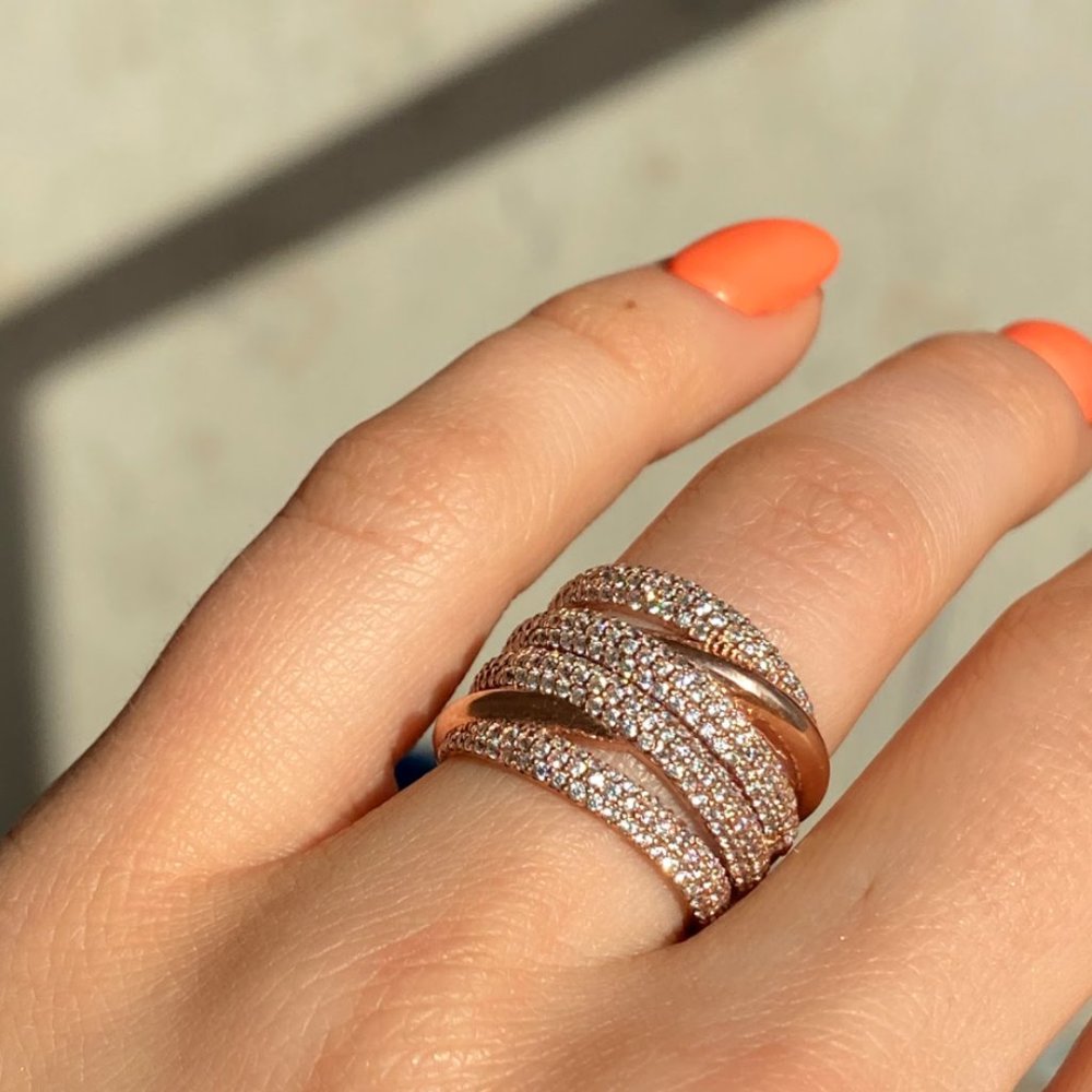 Silver ring 925 with gold plated